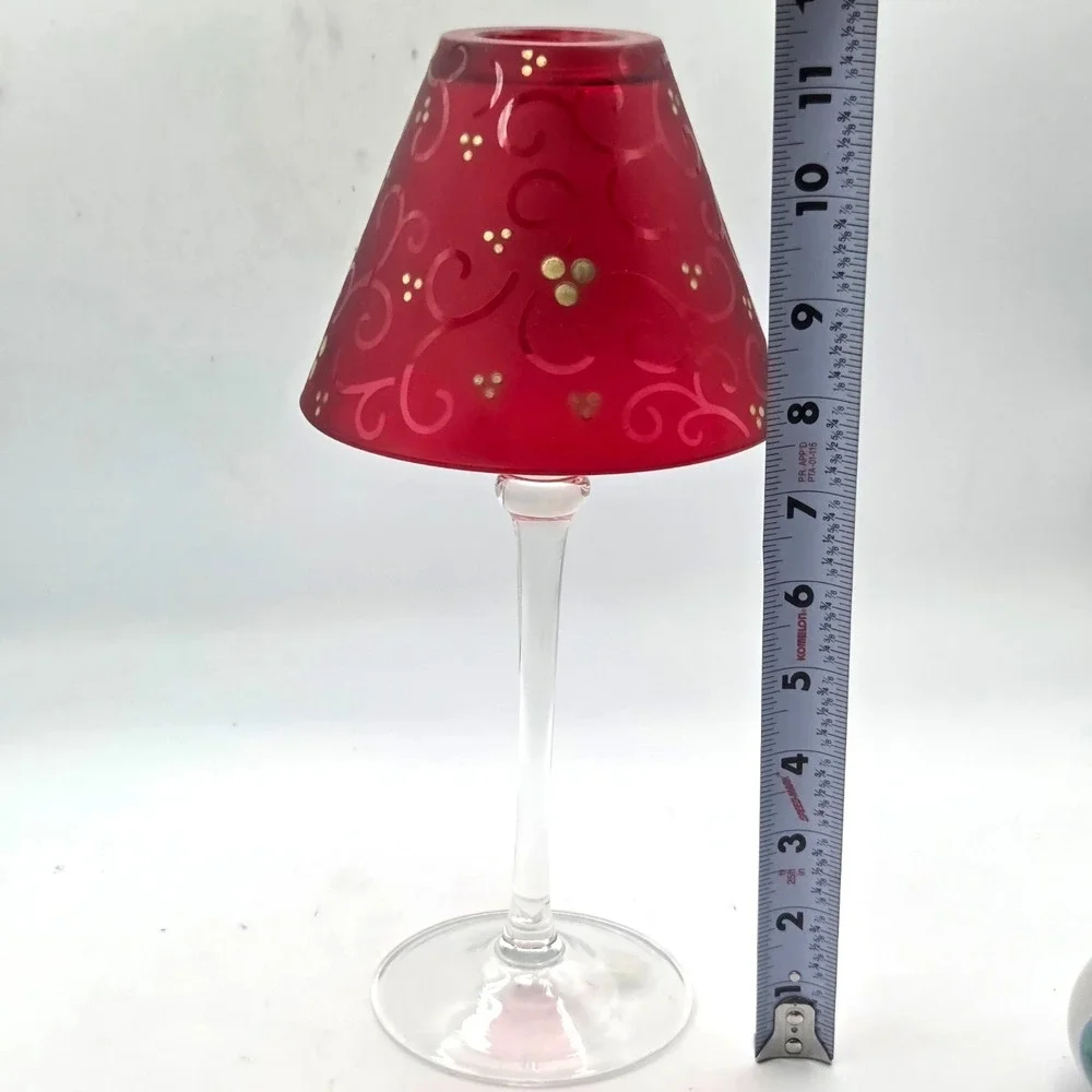 Vintage PartyLite P9247  Festive Flair Candle Lamp - Red Candle Holder - Picture 3 of 5
